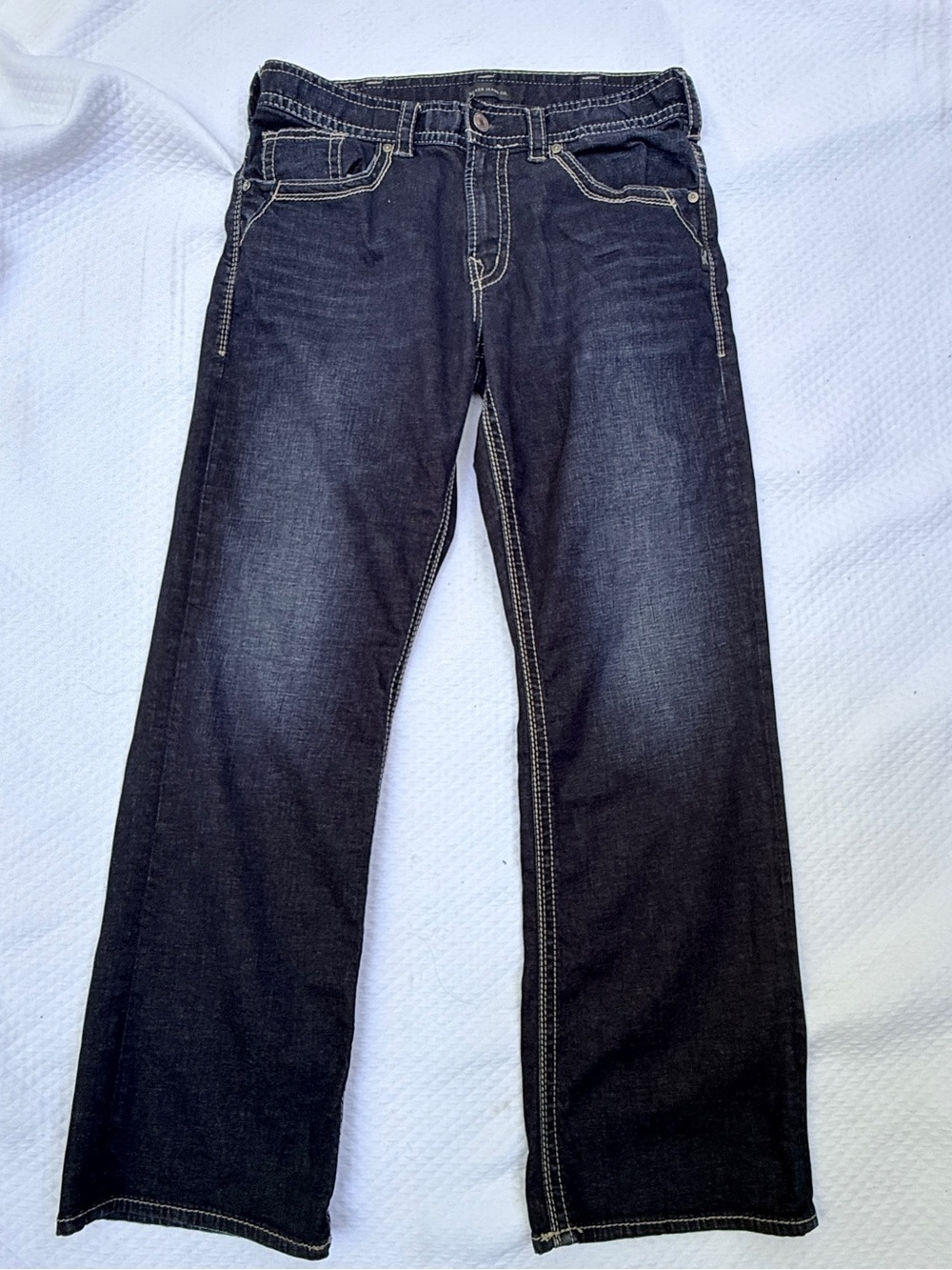 Silver Jeans Co. Gordie Loose Fit Straight Leg Jeans Dark Wash Men's 33x32